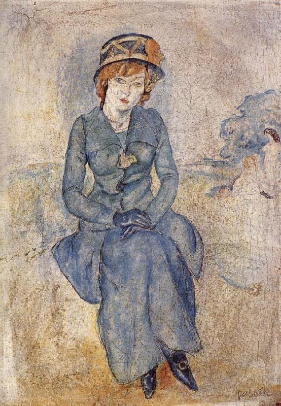 Jules Pascin Aiermina wearing the green dress china oil painting image
